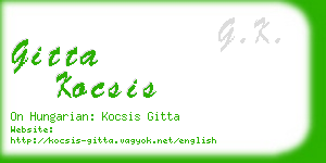 gitta kocsis business card